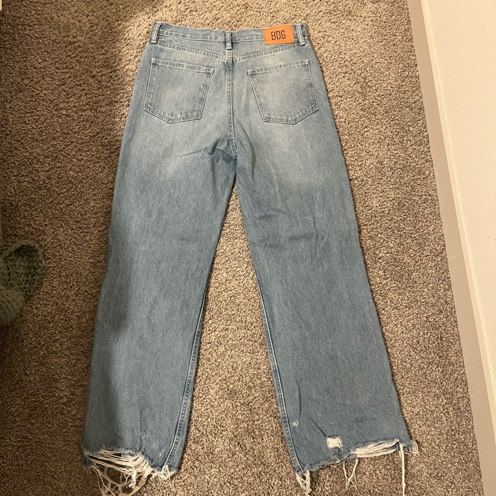 BDG Light Blue Distressed Wide Leg Jeans - Picture 3 of 4